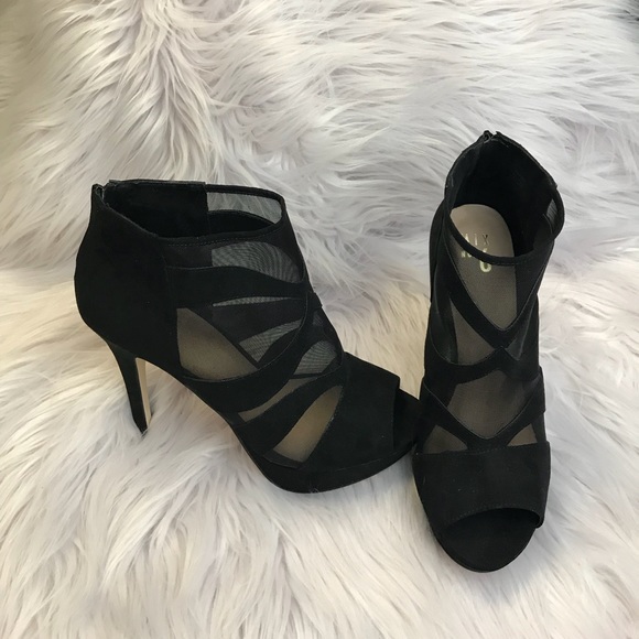 Abireri Bootie Black suede and mesh heel - Picture 1 of 7
